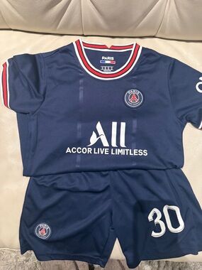Paris Saint-Germain Kids Navy Blue Soccer Jersey and Shorts Set